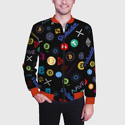 Бомбер мужской BITCOIN PATTERN БИТКОИН Z, цвет: 3D-красный — фото 2