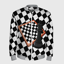 Бомбер мужской Шахматы, цвет: 3D-меланж