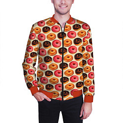 Бомбер мужской Пончики, цвет: 3D-красный — фото 2