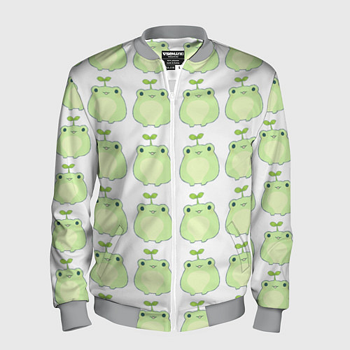Мужской бомбер Лягушки-росточки / 3D-Меланж – фото 1