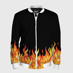 Бомбер мужской ОГОНЬ И НИЧЕГО ЛИШНЕГО, цвет: 3D-белый