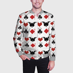 Бомбер мужской Карточные масти, цвет: 3D-меланж — фото 2