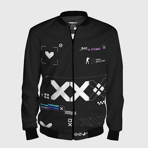 Мужской бомбер Desert Eagle: Printstream Graphite / 3D-Черный – фото 1