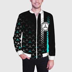 Бомбер мужской МЕРСЕДЕС AQUA BLACK GRADIENT, цвет: 3D-белый — фото 2
