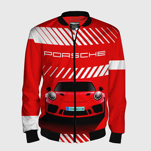 Мужской бомбер PORSCHE ПОРШЕ RED STYLE / 3D-Черный – фото 1