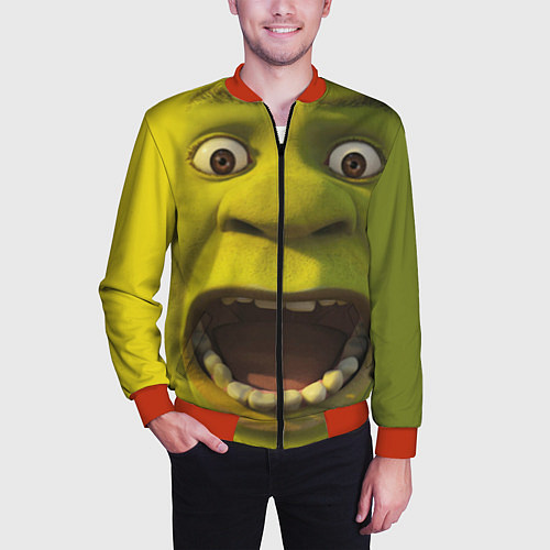Мужской бомбер Shrek is Yelling / 3D-Красный – фото 3