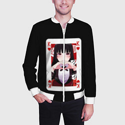Бомбер мужской Jabami Yumeko Безумный Азарт, цвет: 3D-белый — фото 2