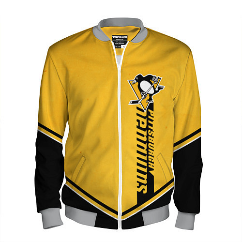 Мужской бомбер Pittsburgh Penguins / 3D-Меланж – фото 1