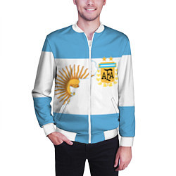Бомбер мужской Сборная Аргентины, цвет: 3D-белый — фото 2