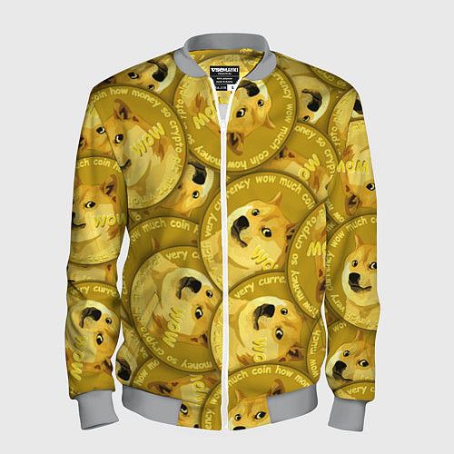 Мужской бомбер DOGECOIN DOGE ДОГИКОИН / 3D-Меланж – фото 1