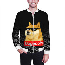 Бомбер мужской DOGECOIN DOGE ДОГИКОИН, цвет: 3D-белый — фото 2