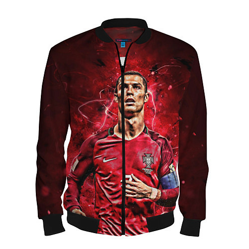 Мужской бомбер Cristiano Ronaldo Portugal / 3D-Черный – фото 1