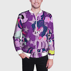 Бомбер мужской Twilight Sparkle, цвет: 3D-белый — фото 2