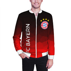 Бомбер мужской ФК БАВАРИЯ BAYERN МЮНХЕН, цвет: 3D-белый — фото 2