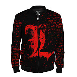 Бомбер мужской Тетрадь смерти Логотип red, цвет: 3D-черный