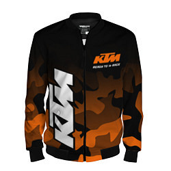 Бомбер мужской KTM MOTORCYCLES КТМ МОТОЦИКЛ, цвет: 3D-черный