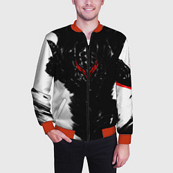 Бомбер мужской БЕРСЕРК чб, цвет: 3D-красный — фото 2