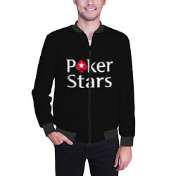 Бомбер мужской Poker Stars, цвет: 3D-черный — фото 2