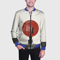 Бомбер мужской Самурай на коне, цвет: 3D-синий — фото 2