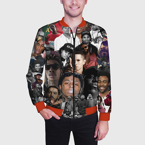 Мужской бомбер Короли Рэпа KING RAP / 3D-Красный – фото 3