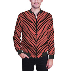 Бомбер мужской Полосатый тигровый узор, цвет: 3D-черный — фото 2