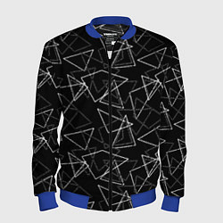 Бомбер мужской Черно-белый геометрический, цвет: 3D-синий