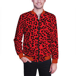 Бомбер мужской Леопард Красный, цвет: 3D-красный — фото 2