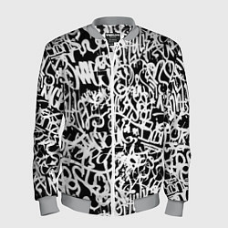 Бомбер мужской Graffiti white on black, цвет: 3D-меланж