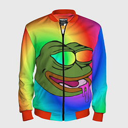 Бомбер мужской Pepe rainbow, цвет: 3D-красный