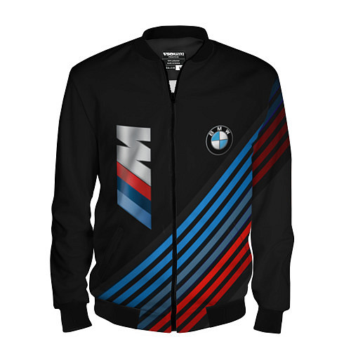 Мужской бомбер BMW STRIPE / 3D-Черный – фото 1