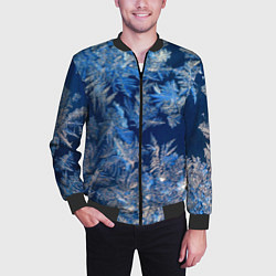 Бомбер мужской Снежинки макро snowflakes macro, цвет: 3D-черный — фото 2