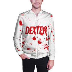 Бомбер мужской Dexter logo Декстер брызги крови, цвет: 3D-белый — фото 2