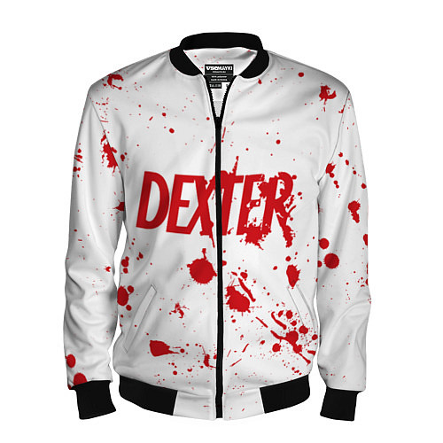 Мужской бомбер Dexter logo Декстер брызги крови / 3D-Черный – фото 1