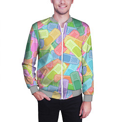 Бомбер мужской Цветные пластыри, цвет: 3D-меланж — фото 2