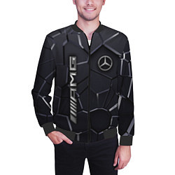 Бомбер мужской Mercedes AMG 3D плиты, цвет: 3D-черный — фото 2