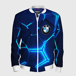 Бомбер мужской BMW LOGO 3Д ПЛИТЫ ГЕОМЕТРИЯ, цвет: 3D-белый