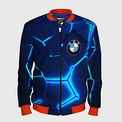 Бомбер мужской BMW LOGO 3Д ПЛИТЫ ГЕОМЕТРИЯ, цвет: 3D-красный