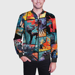 Бомбер мужской Ведьмак The Witcher комикс, цвет: 3D-черный — фото 2