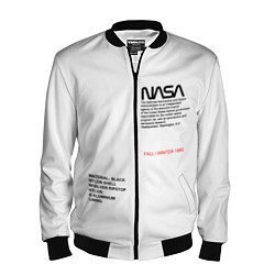 Бомбер мужской NASA БЕЛАЯ ФОРМА, цвет: 3D-черный