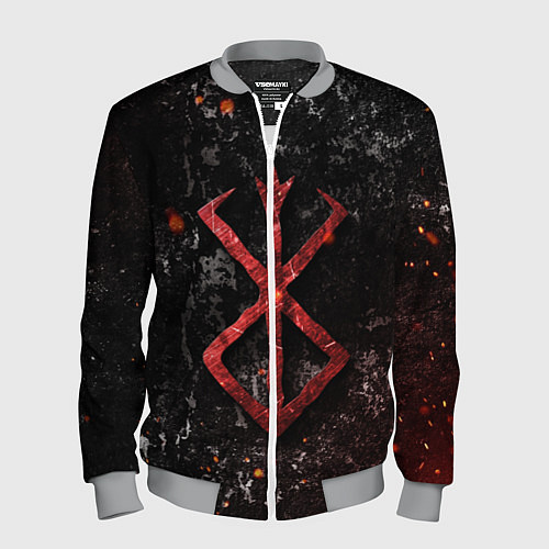 Мужской бомбер BERSERK LOGO GRUNGE RED / 3D-Меланж – фото 1