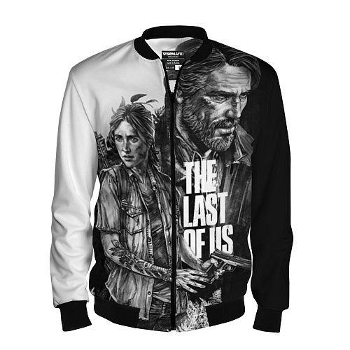 Мужской бомбер THE LAST OF US ЧЁРНО БЕЛЫЙ / 3D-Черный – фото 1