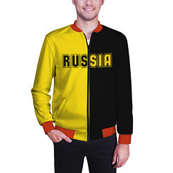 Бомбер мужской Россия черно желтое RUSSIA - BORUSSIA, цвет: 3D-красный — фото 2