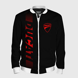 Бомбер мужской DUCATI BLACK RED LINE, цвет: 3D-белый