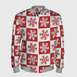 Мужской бомбер Шахматные Снежинки