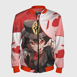 Бомбер мужской ХУ ТАО С ПРИЗРАКАМИ, цвет: 3D-красный