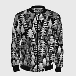 Бомбер мужской Лес абстрактных ёлок, цвет: 3D-черный