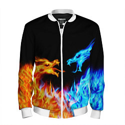 Бомбер мужской FIRE DRAGONS ОГНЕННЫЕ ДРАКОНЫ, цвет: 3D-белый