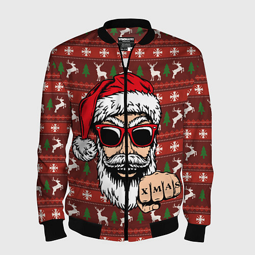 Мужской бомбер Bad Santa Плохой Санта / 3D-Черный – фото 1