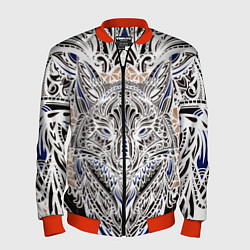 Бомбер мужской БЕЛАЯ ЭТНИЧЕСКА ЛИСА WHITE FOX, цвет: 3D-красный