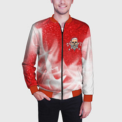 Бомбер мужской САНТА - ЛЕДЕНЦЫ - Огонь, цвет: 3D-красный — фото 2